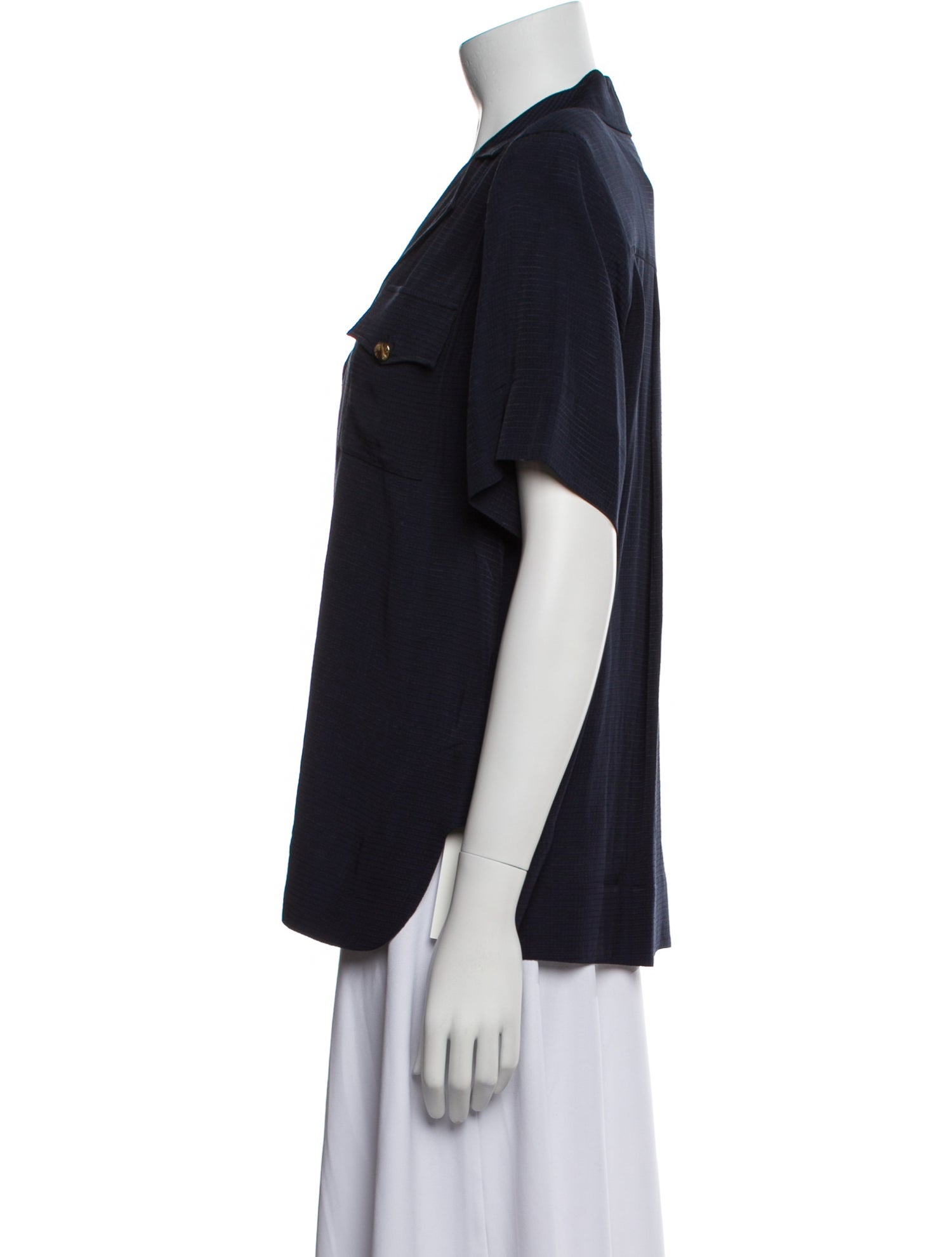 Ganni Short Sleeve Button-Up Top