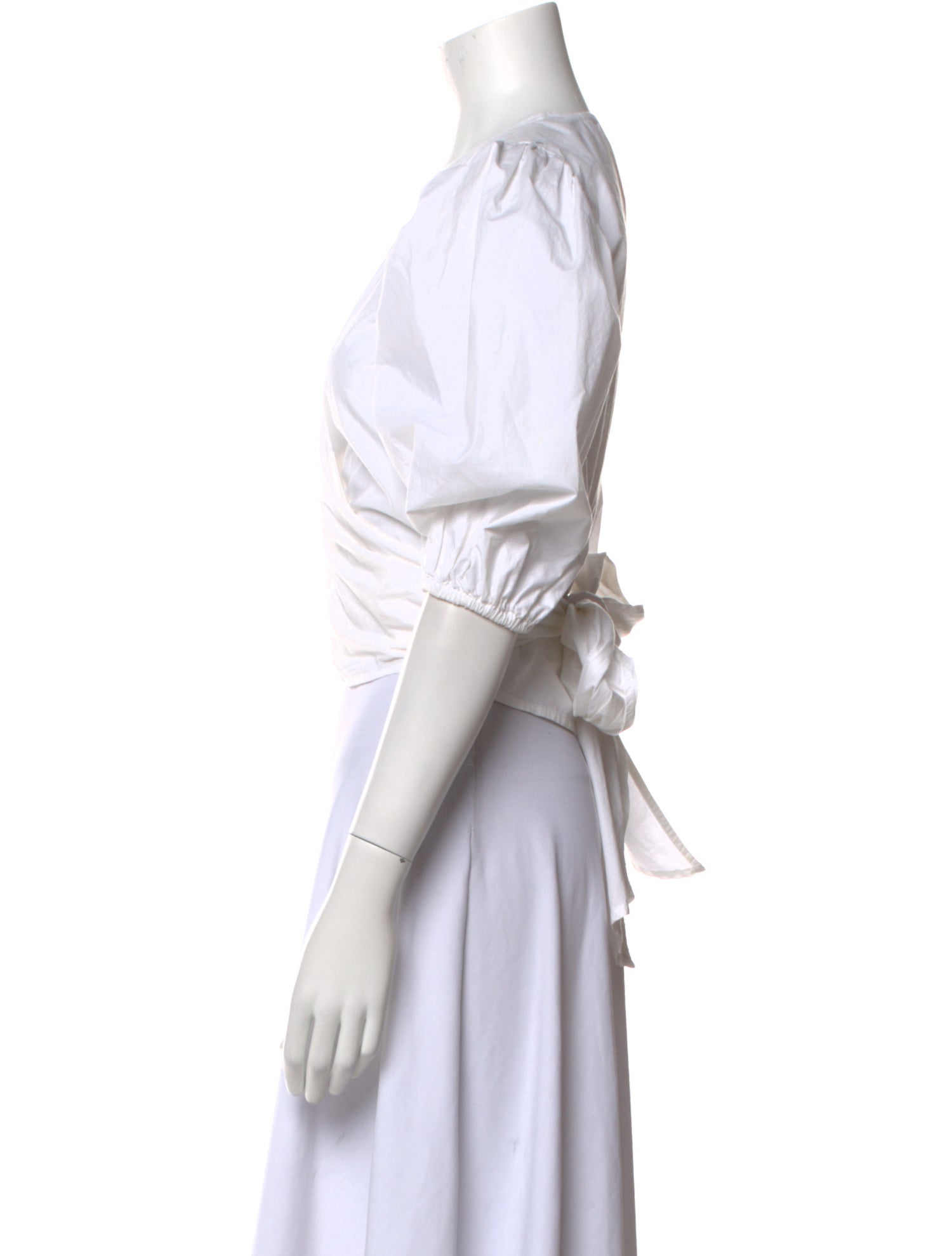 Ganni V-Neck Short Sleeve Crop Top