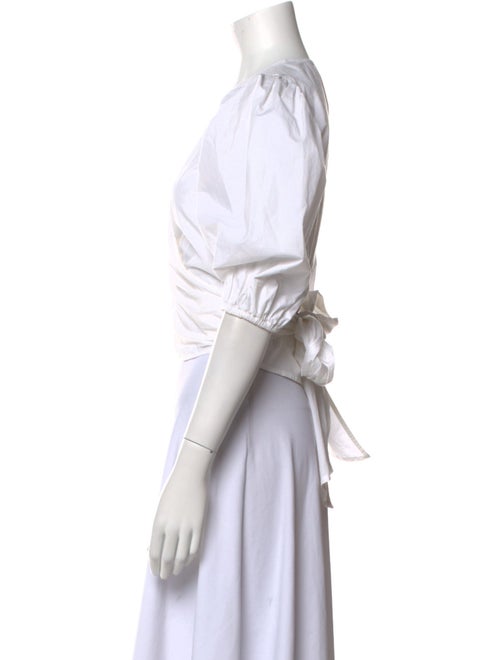 Ganni V-Neck Short Sleeve Crop Top