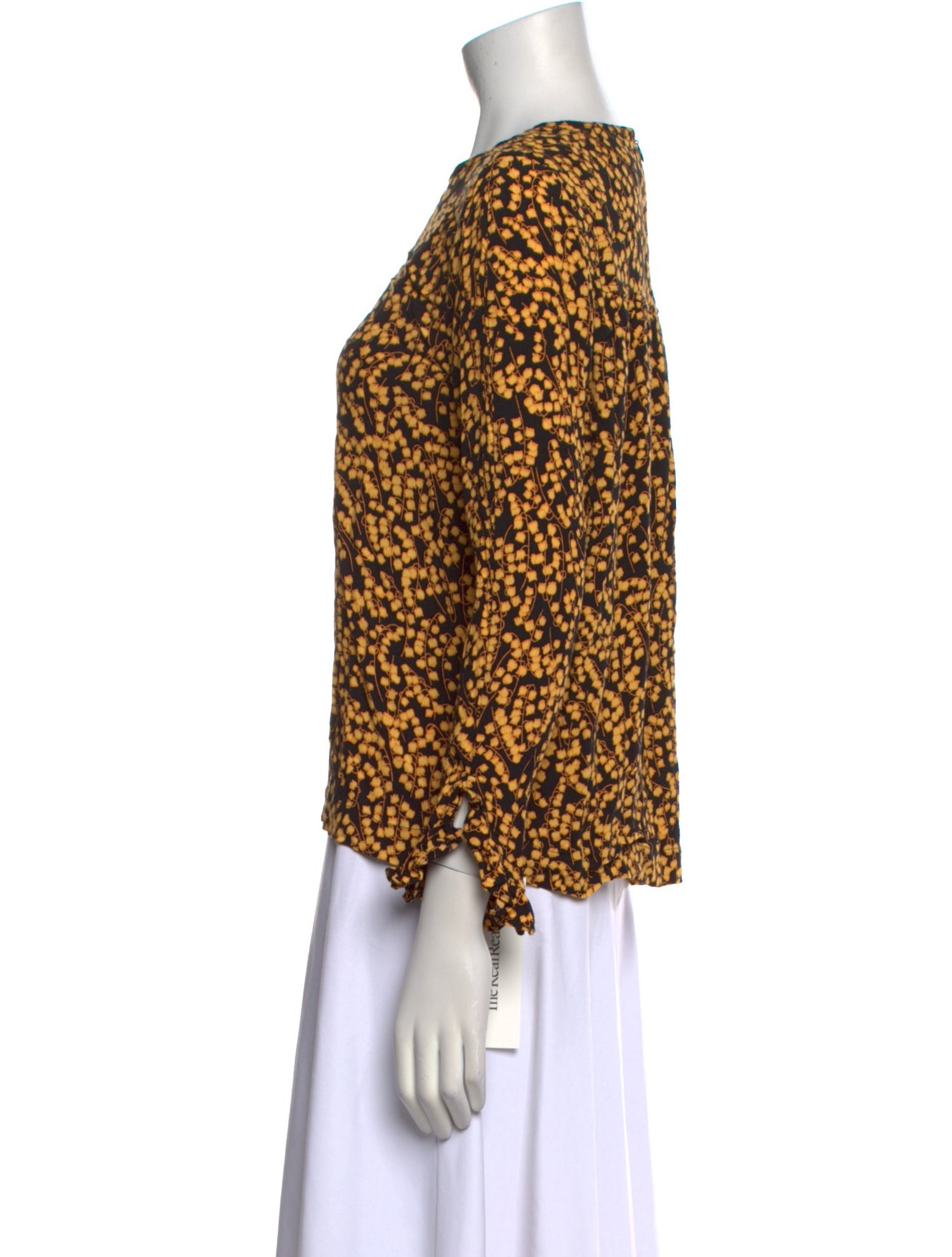 Ganni Animal Print Crew Neck Blouse