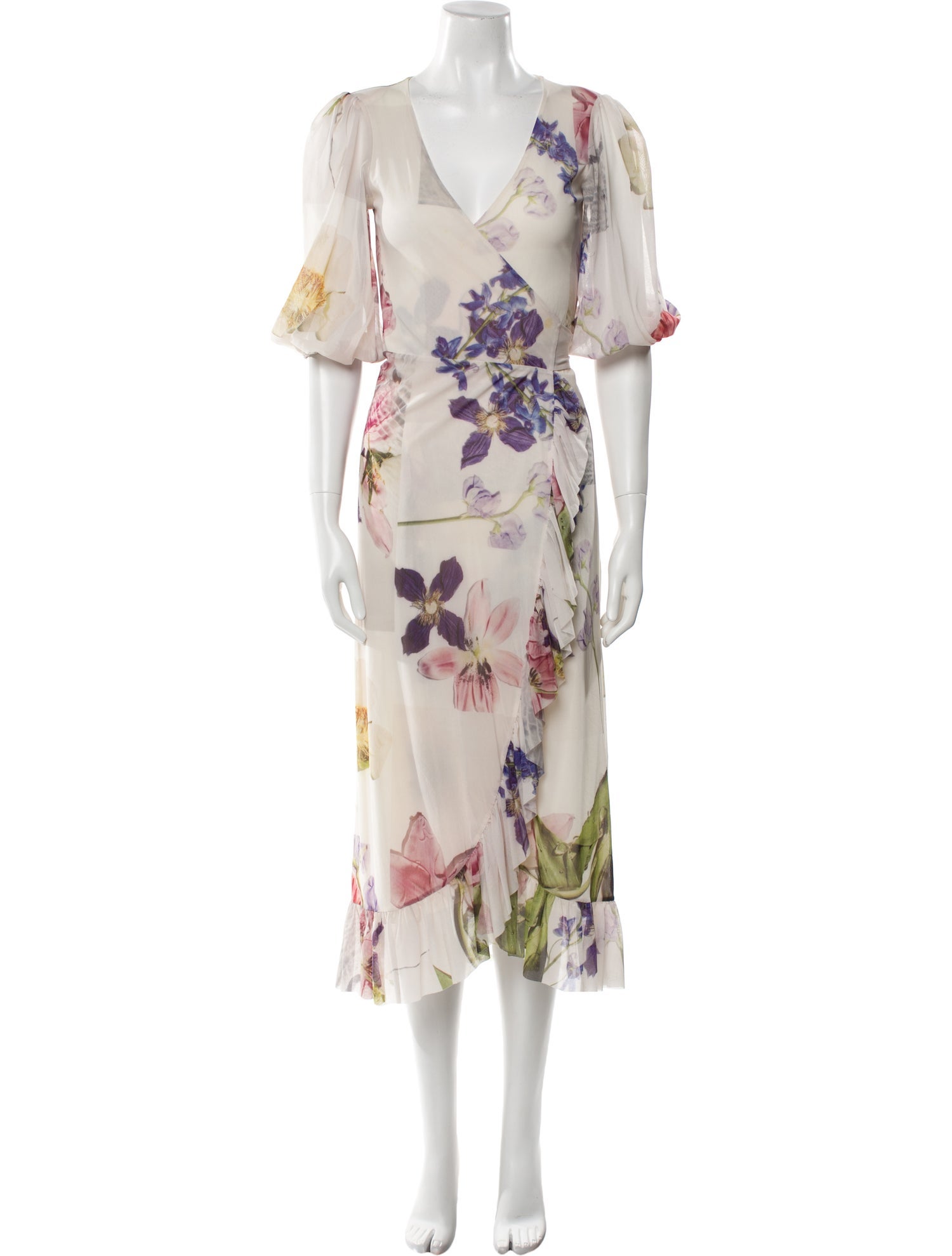 Ganni Floral Print Midi Length Dress