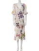 Ganni Floral Print Midi Length Dress