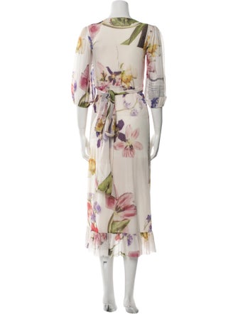 Ganni Floral Print Midi Length Dress
