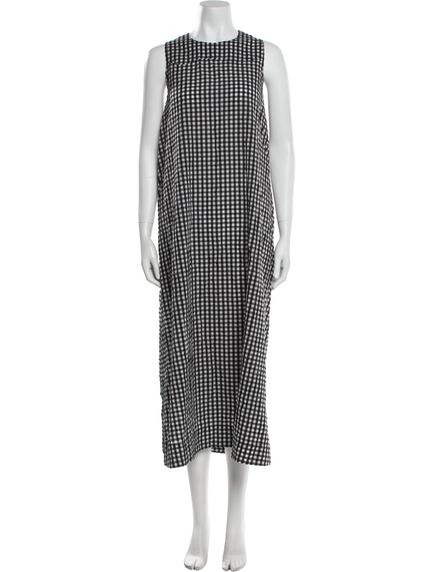 Ganni Plaid Print Long Dress