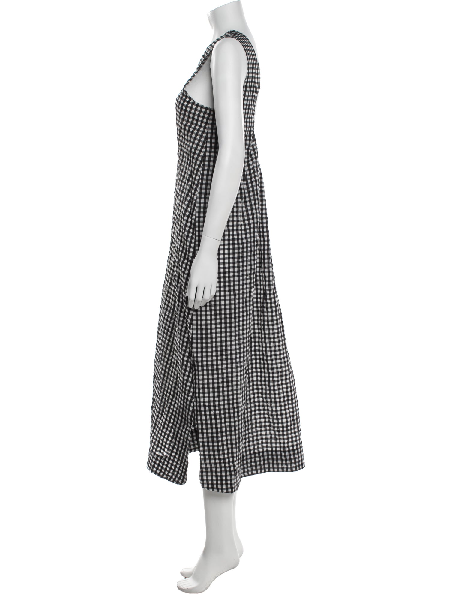 Ganni Plaid Print Long Dress