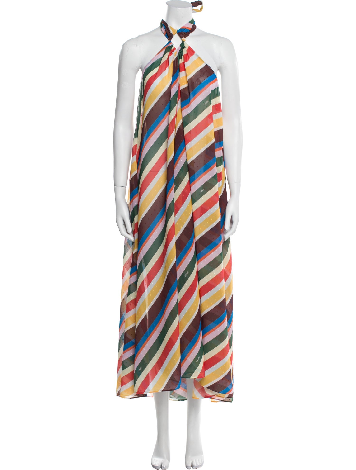 Ganni Striped Midi Length Dress