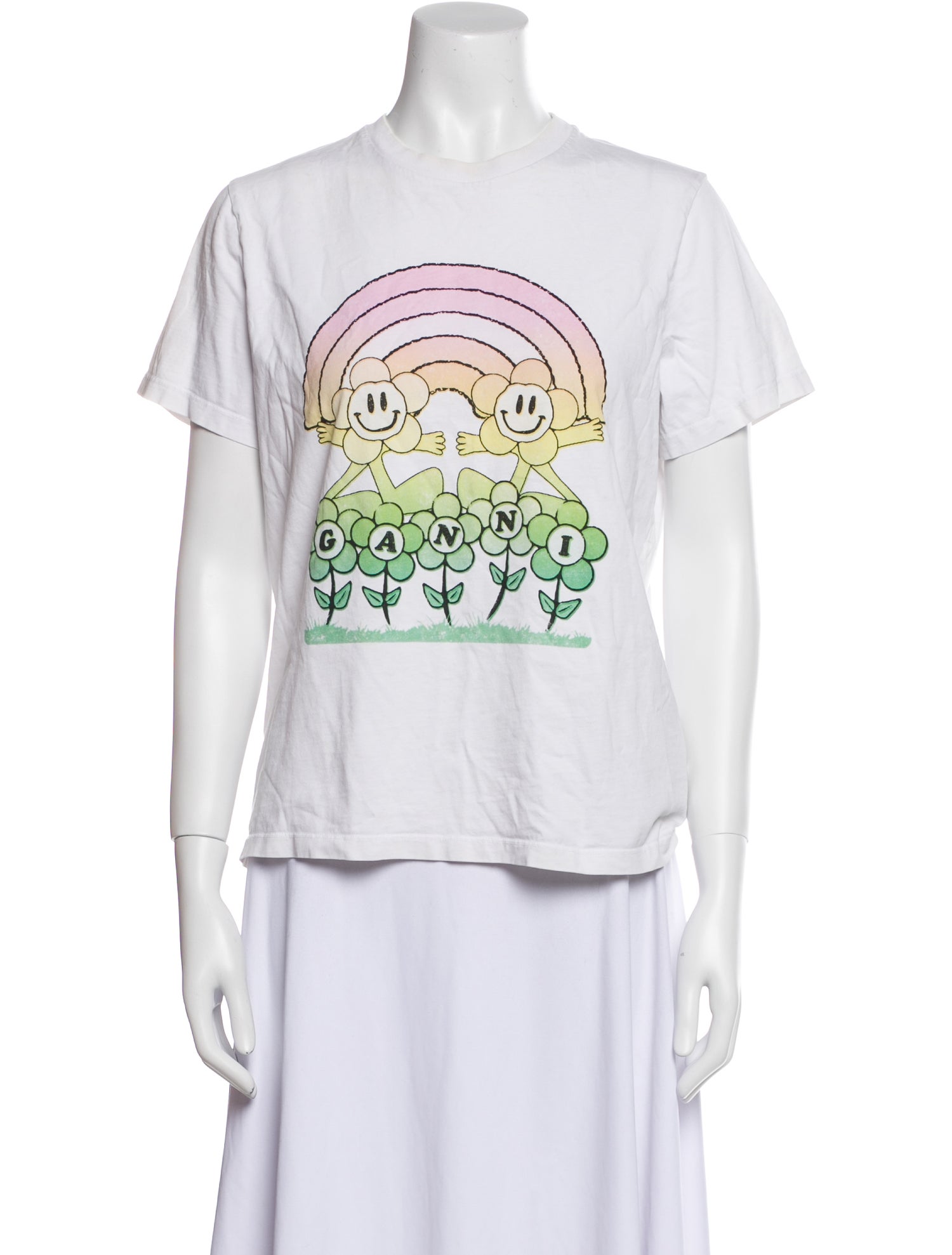 Ganni Graphic Print Crew Neck T-Shirt