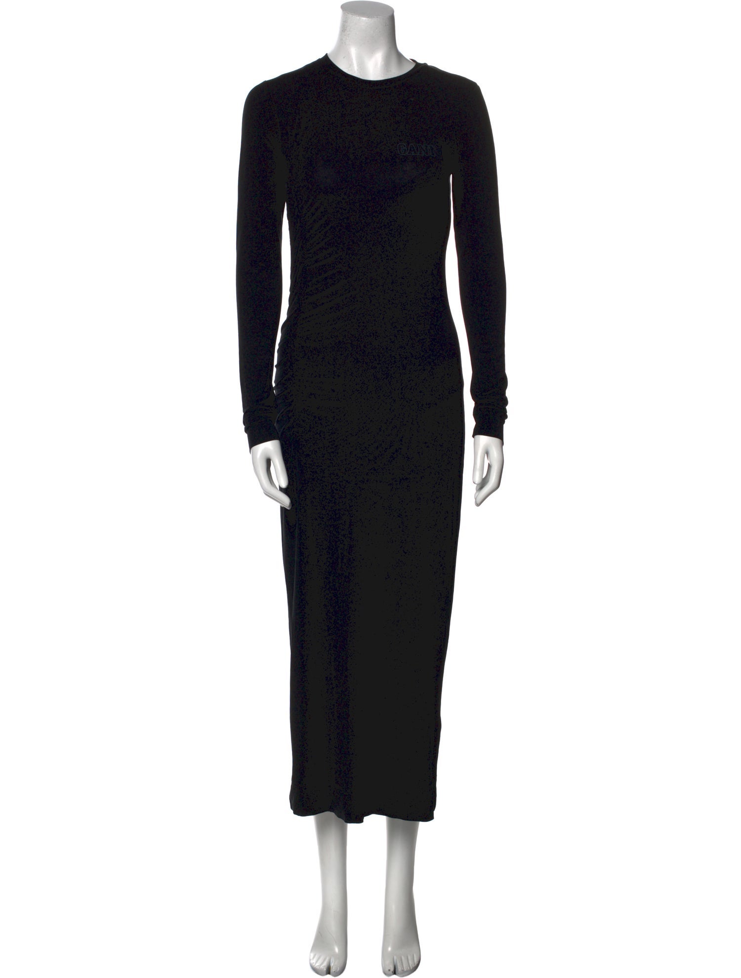 Ganni Crew Neck Midi Length Dress