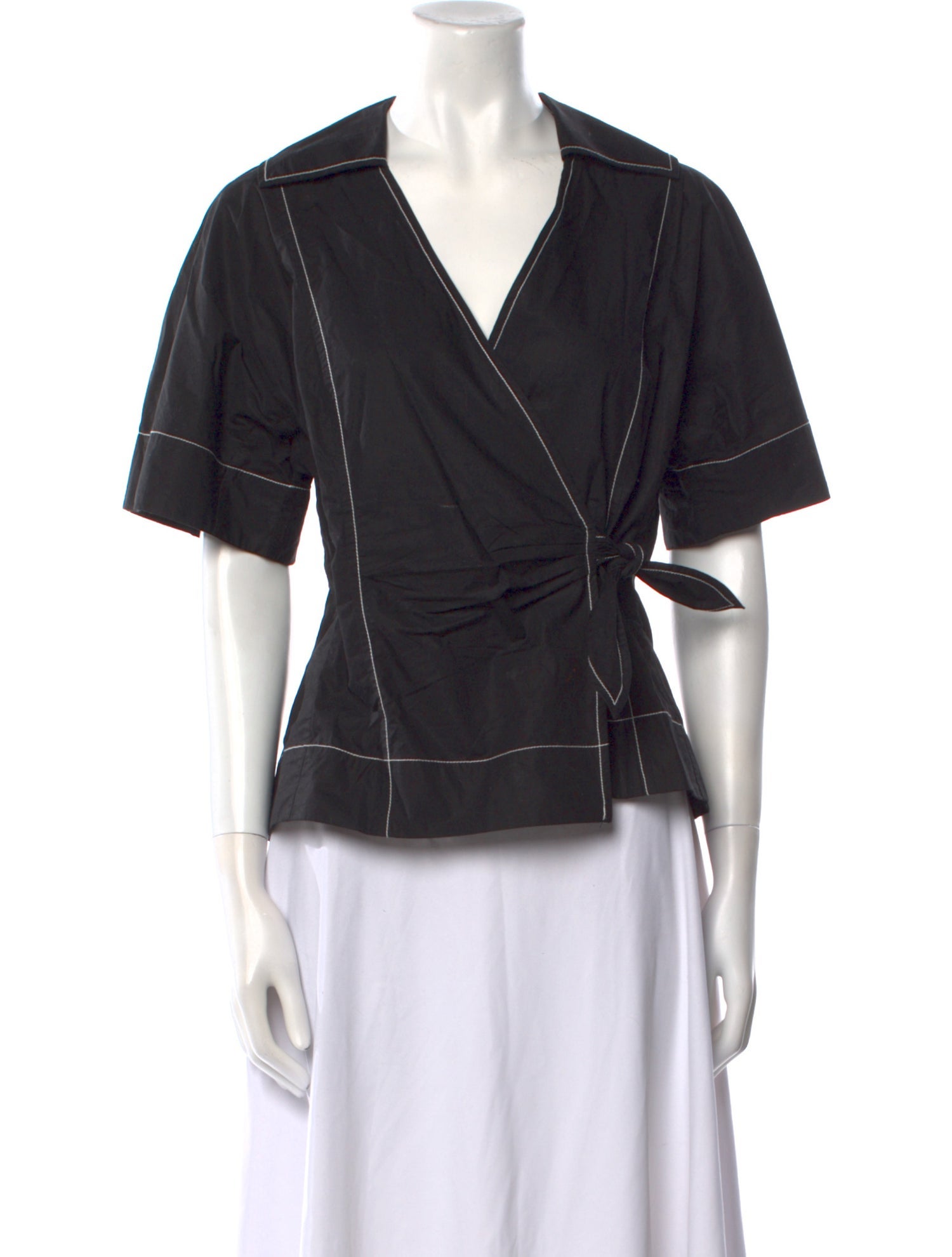 Ganni Short Sleeve Button-Up Top