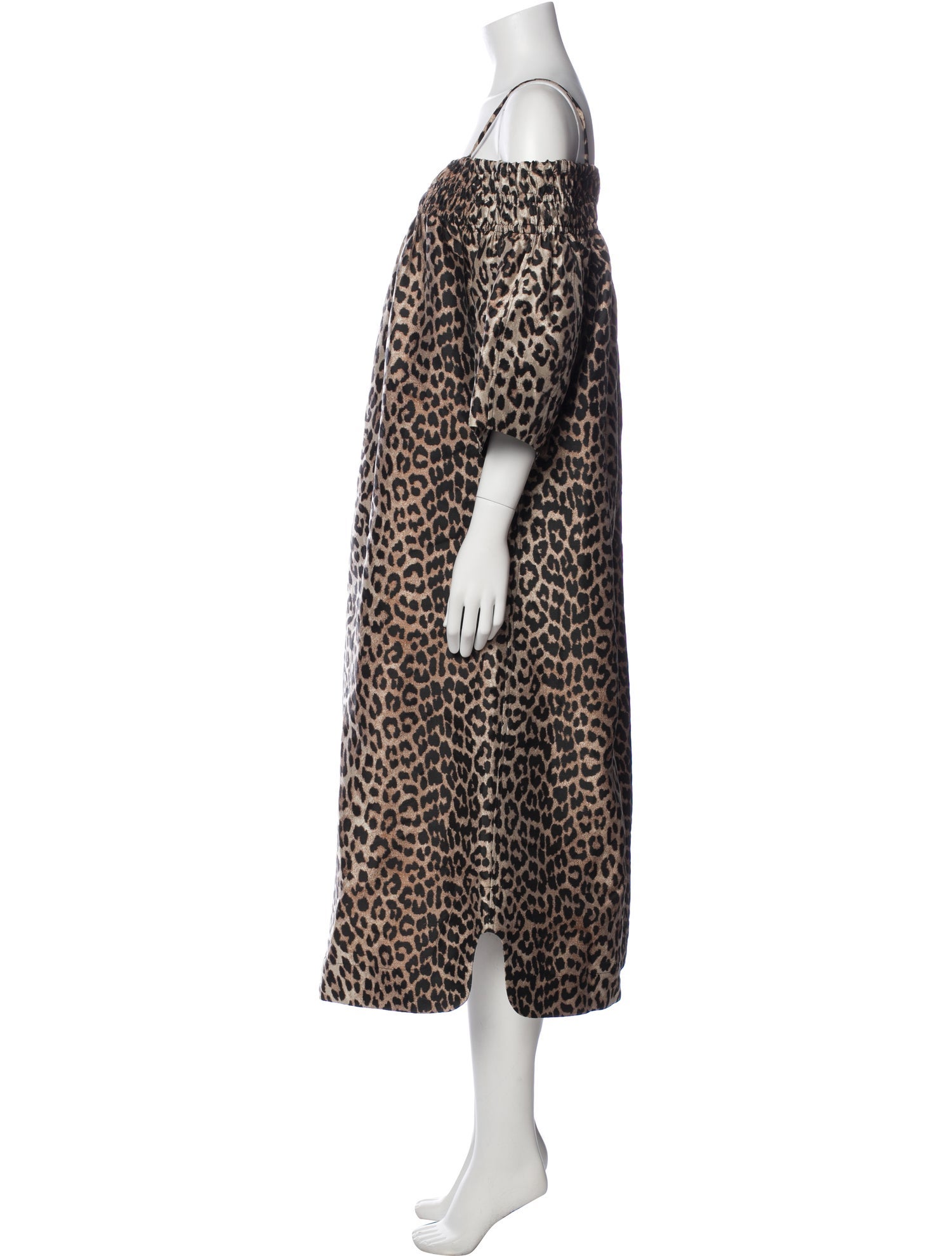 Ganni Animal Print Midi Length Dress