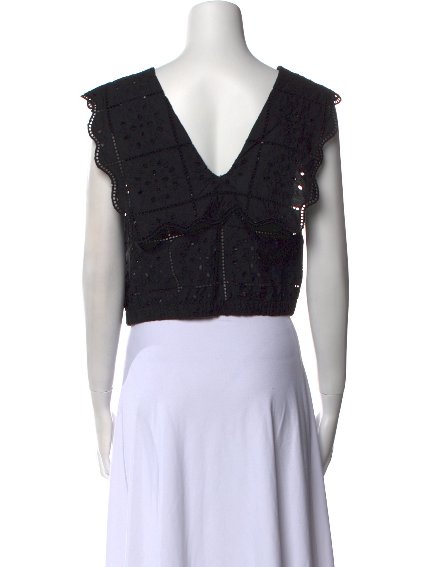 Ganni V-Neck Sleeveless Crop Top