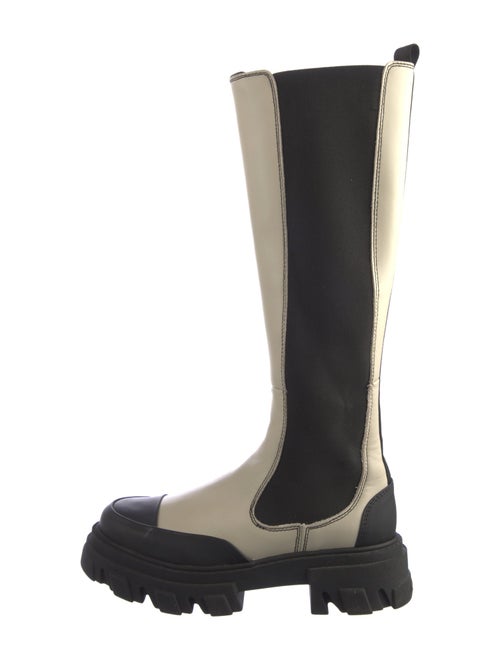 Ganni Leather Colorblock Pattern Boots