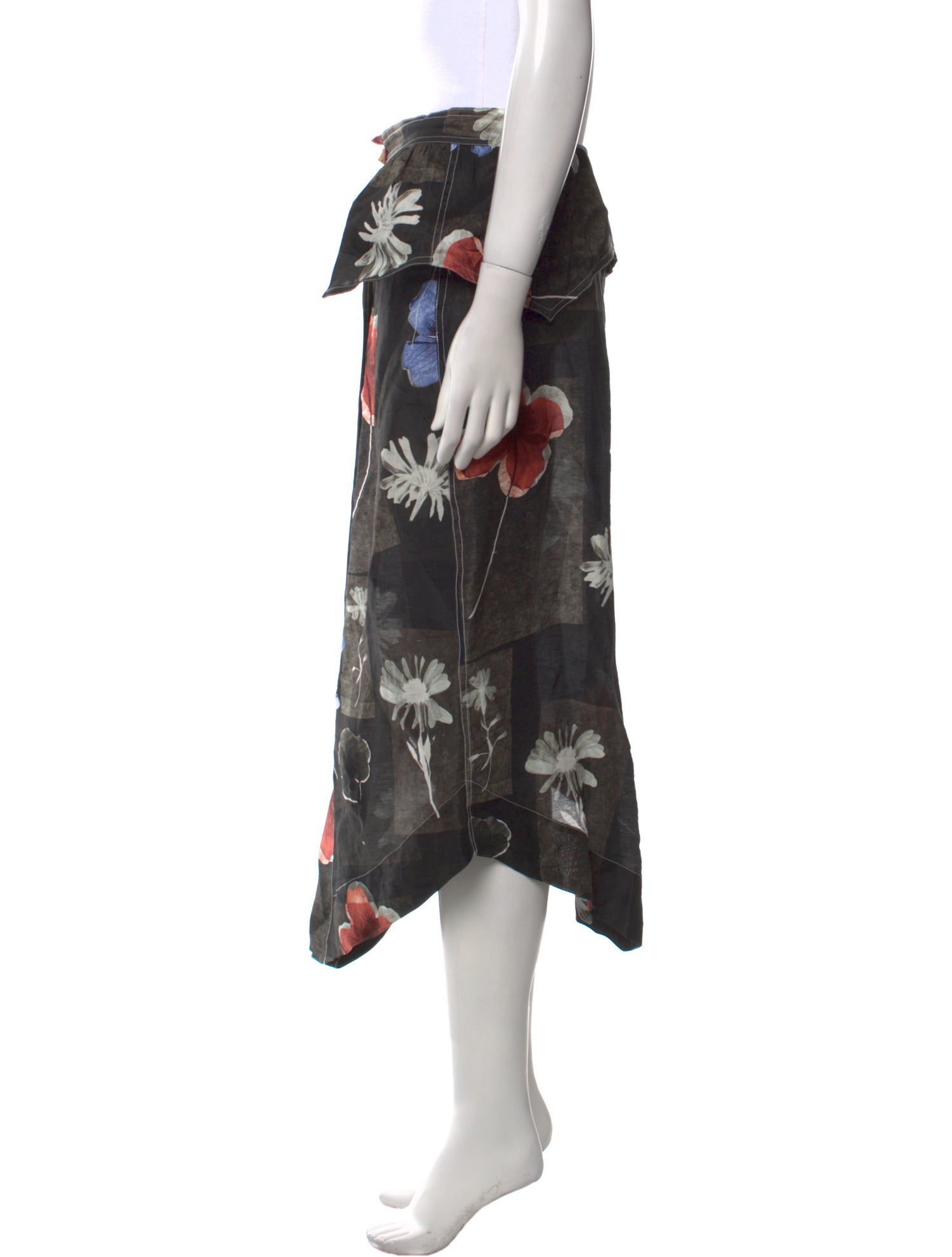 Ganni Linen Midi Length Skirt