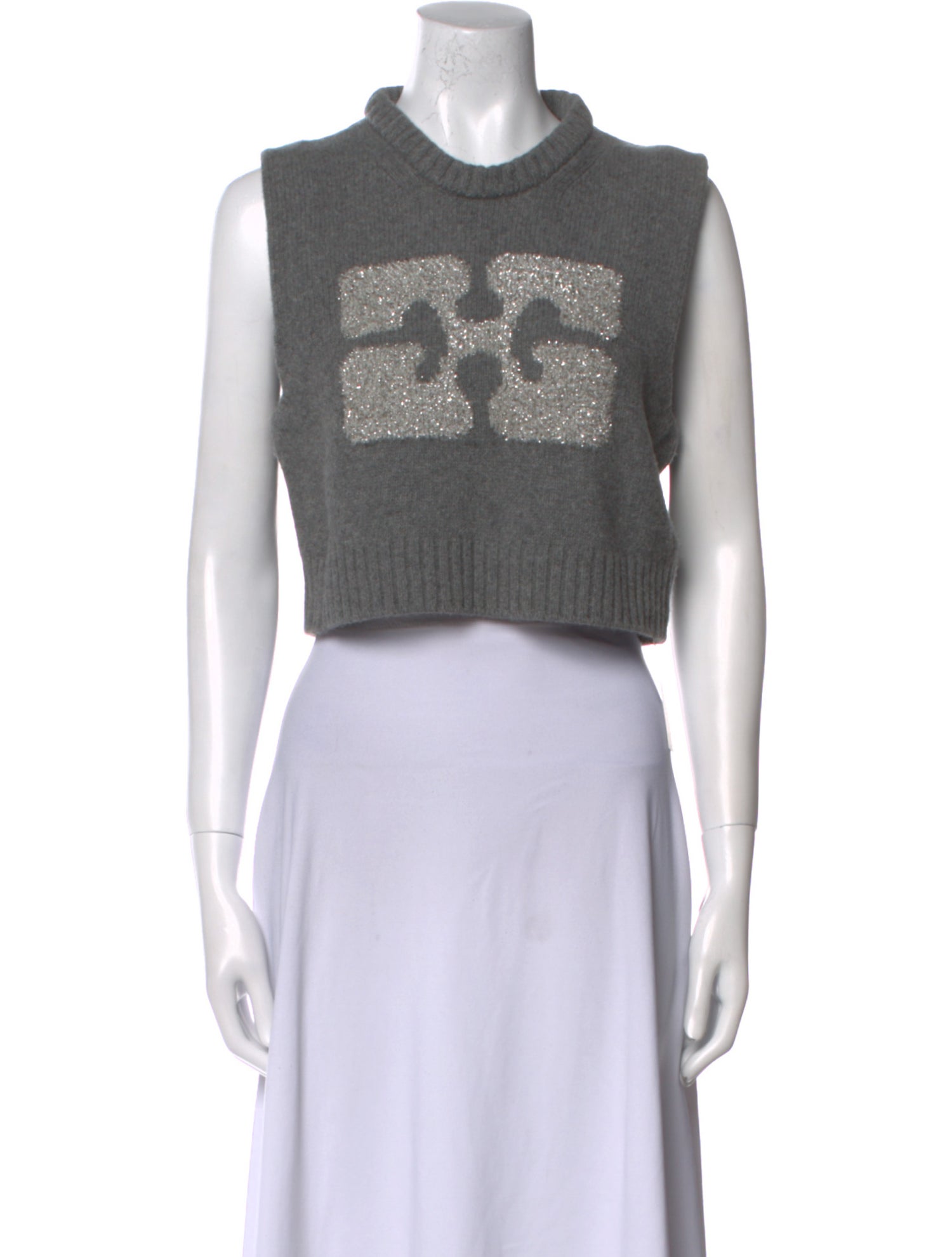 Ganni Graphic Print Crew Neck Sweater