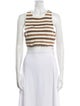 Ganni Striped Square Neckline Crop Top