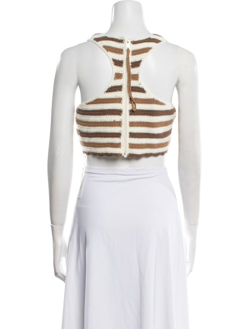 Ganni Striped Square Neckline Crop Top