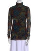 Ganni Floral Print Turtleneck Top