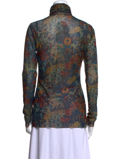 Ganni Floral Print Turtleneck Top