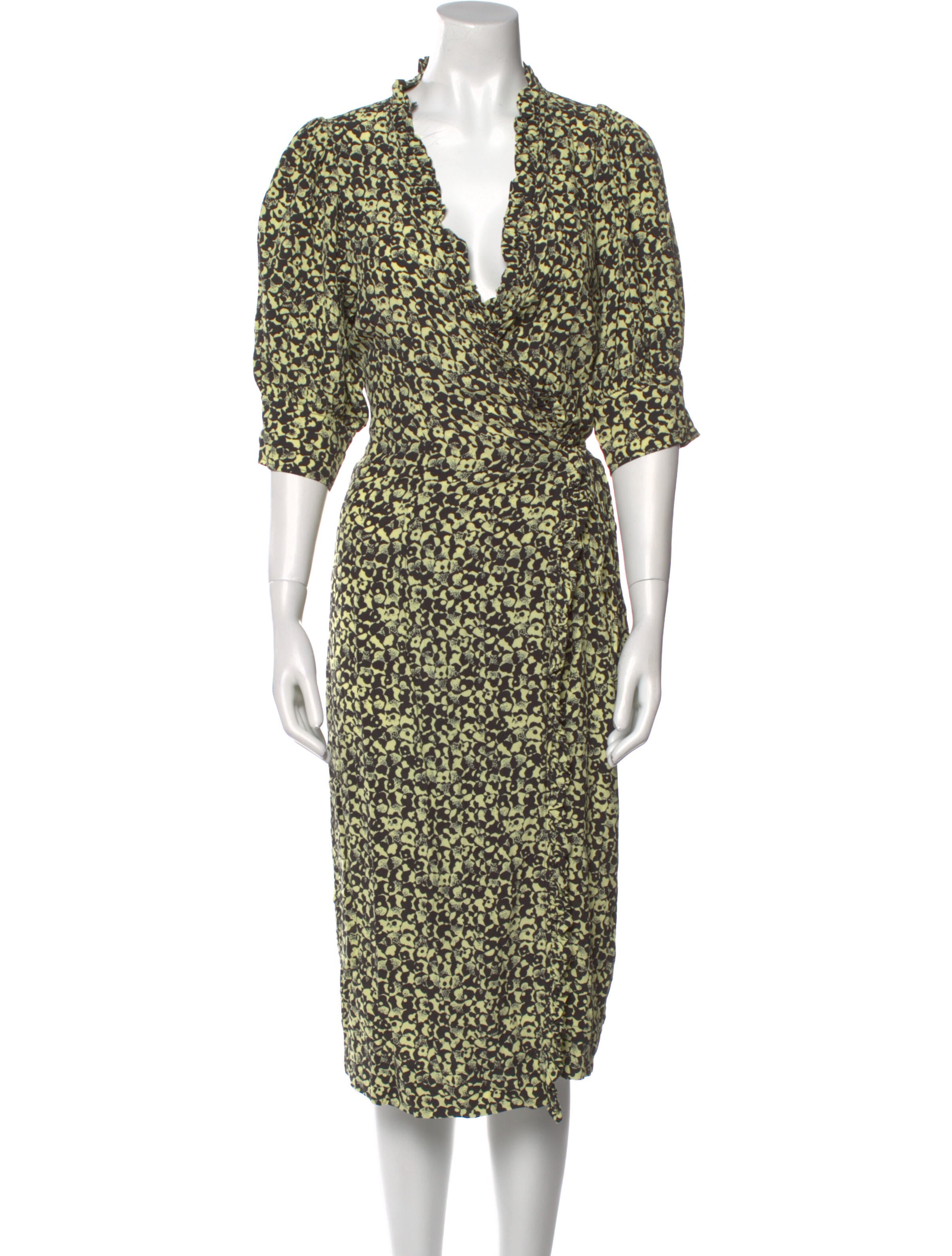 Ganni Floral Print Midi Length Dress