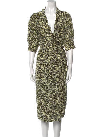 Ganni Floral Print Midi Length Dress