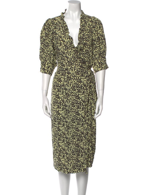 Ganni Floral Print Midi Length Dress