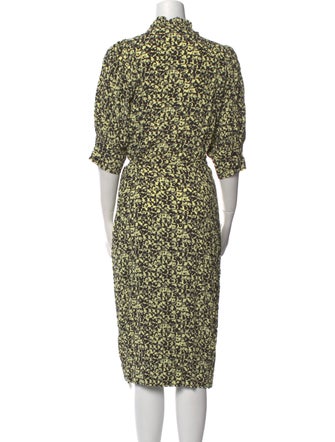 Ganni Floral Print Midi Length Dress
