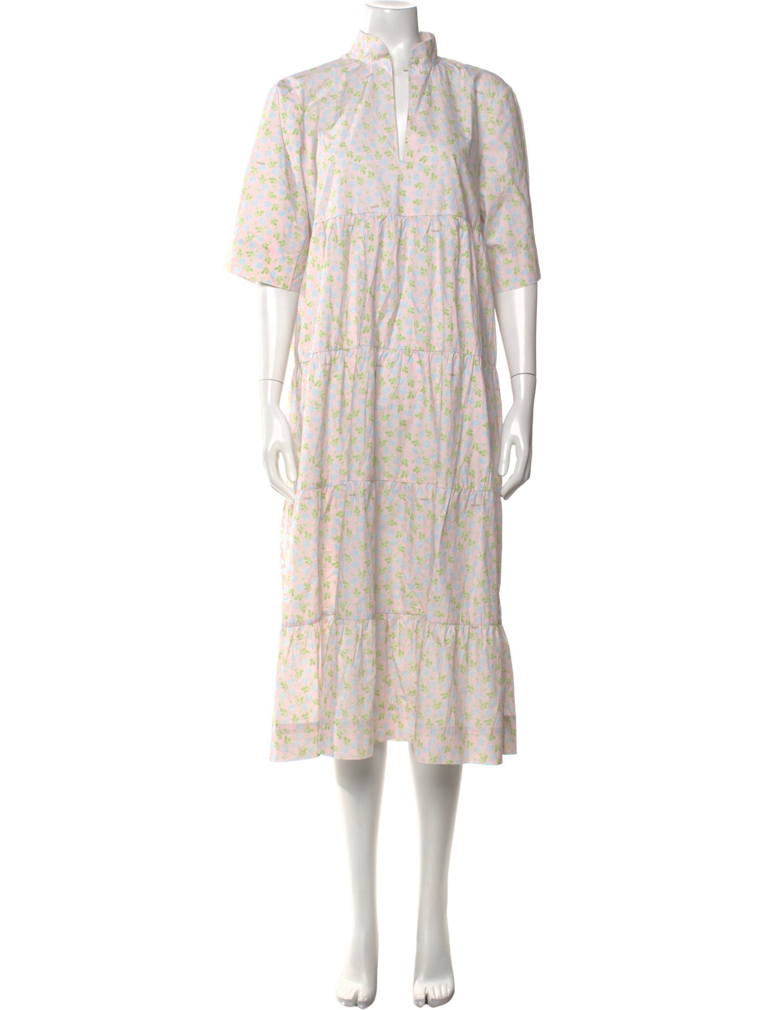 Ganni Floral Print Midi Length Dress