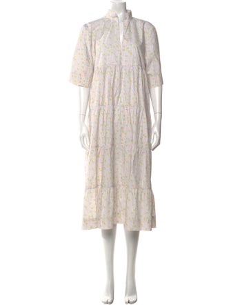 Ganni Floral Print Midi Length Dress