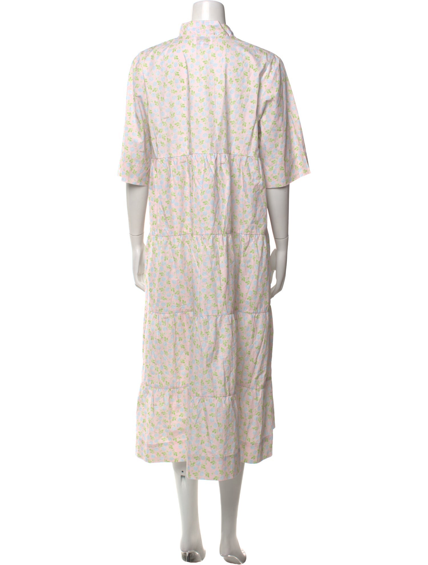 Ganni Floral Print Midi Length Dress