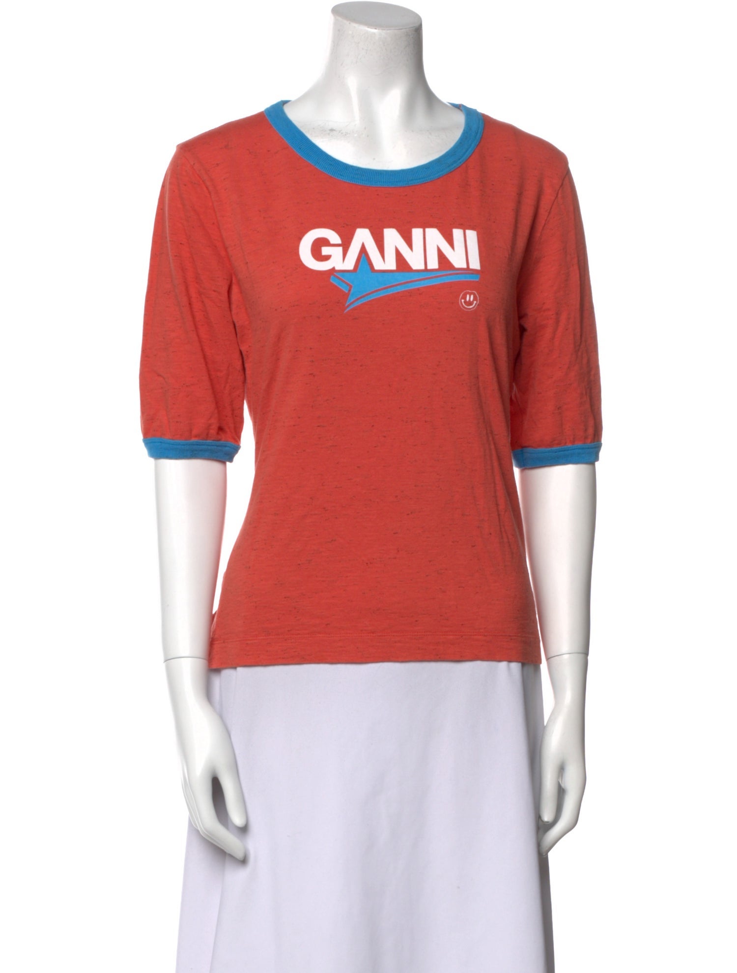 Ganni Graphic Print Crew Neck T-Shirt