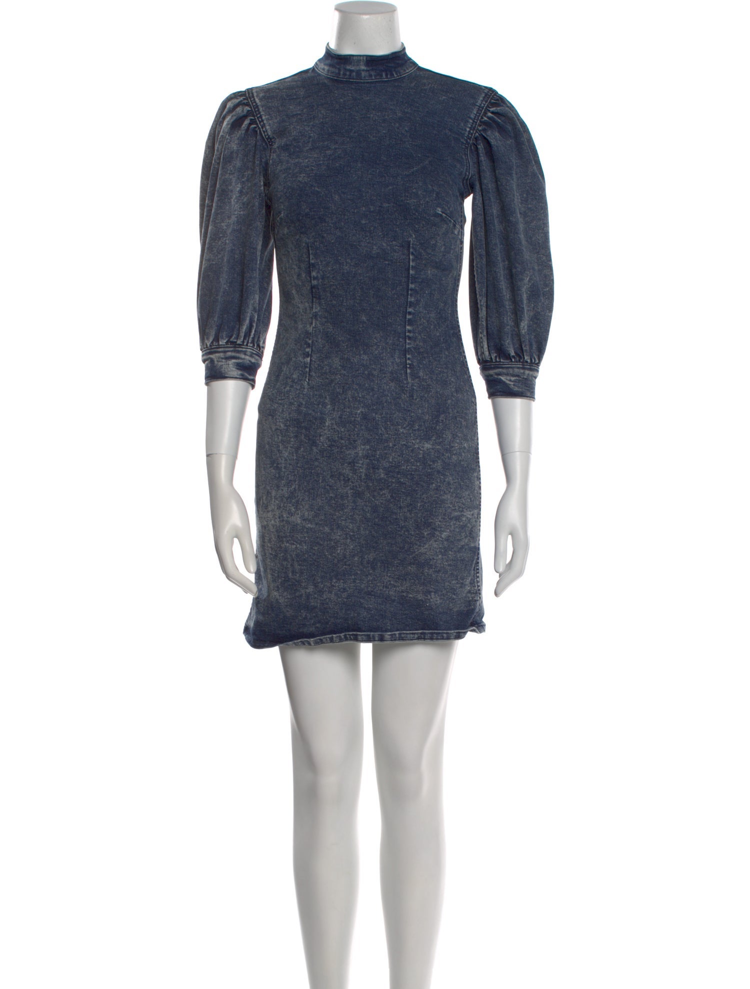 Ganni Mock Neck Mini Dress