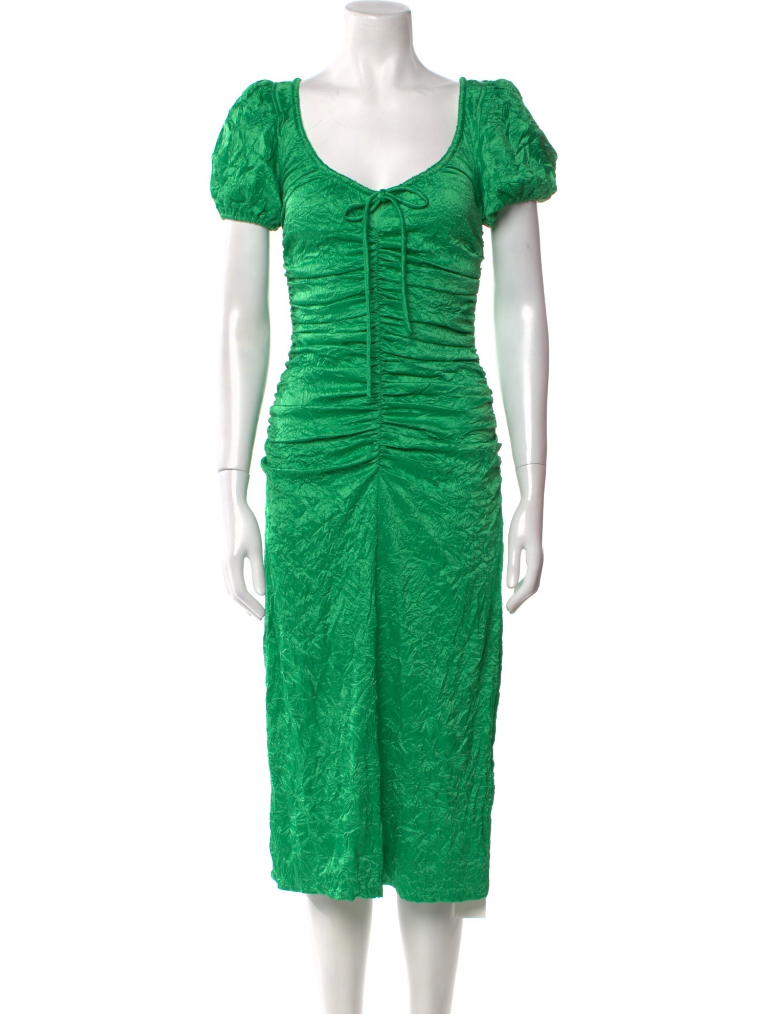 Ganni V-Neck Midi Length Dress