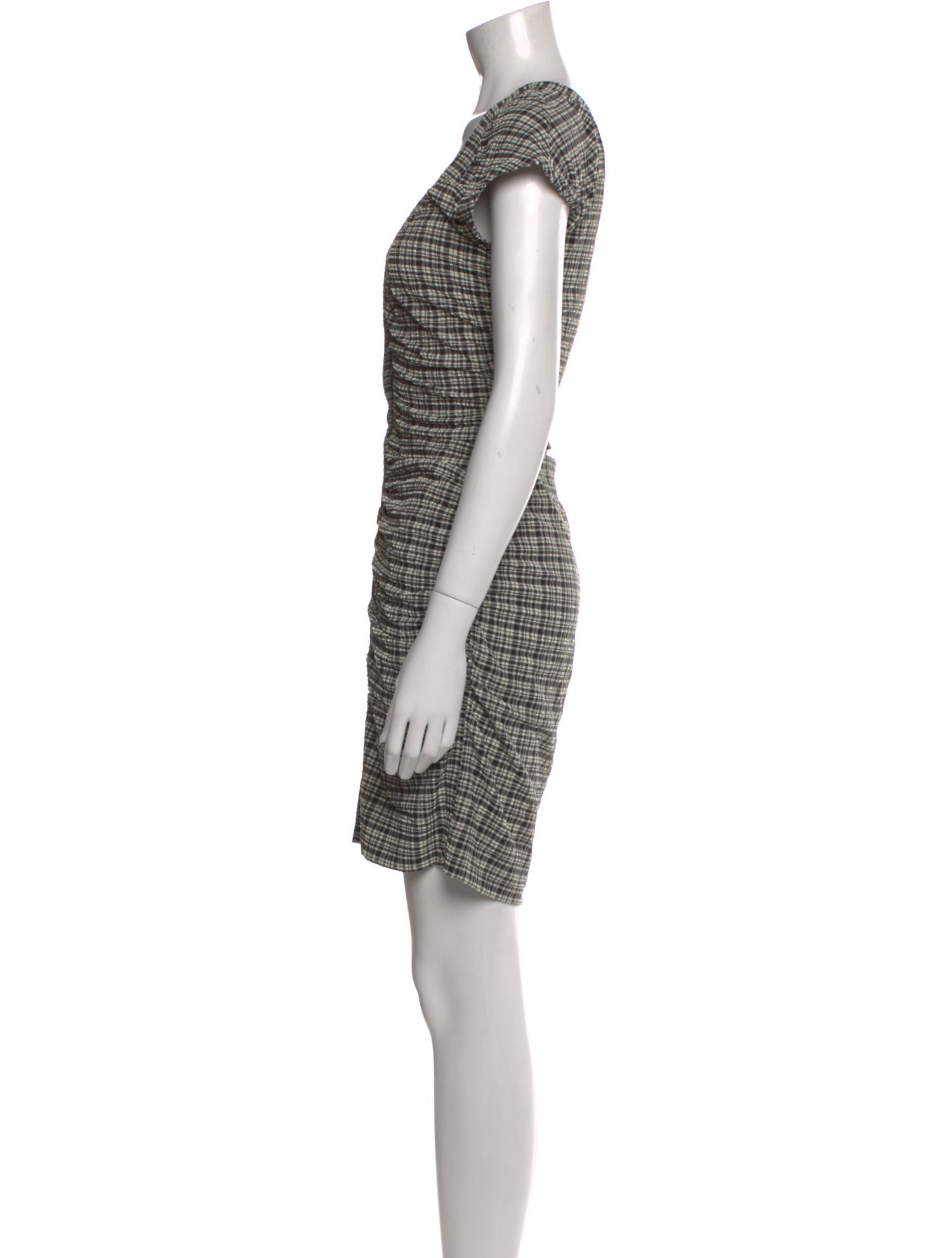 Ganni Plaid Print Mini Dress