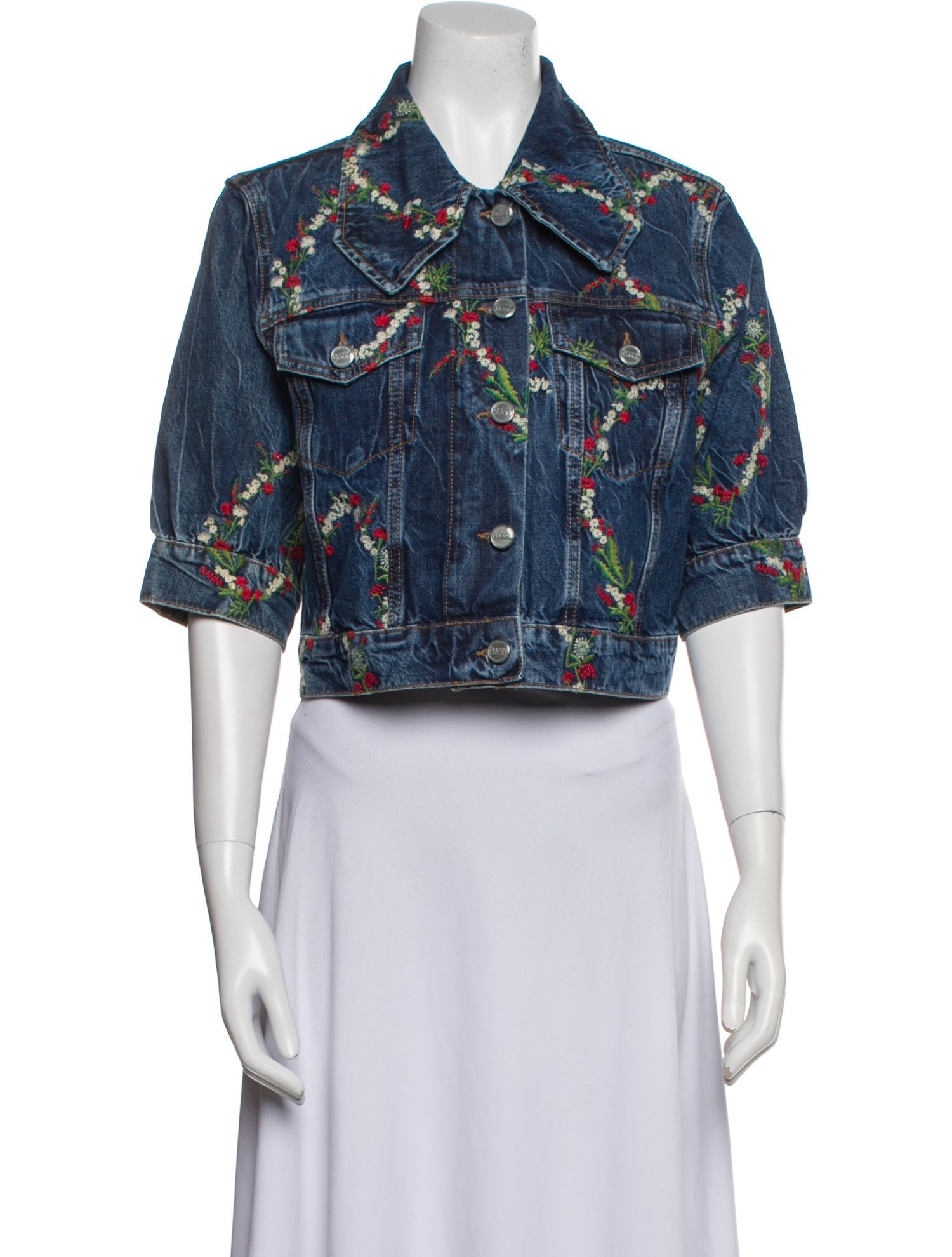 Ganni Printed Denim Jacket