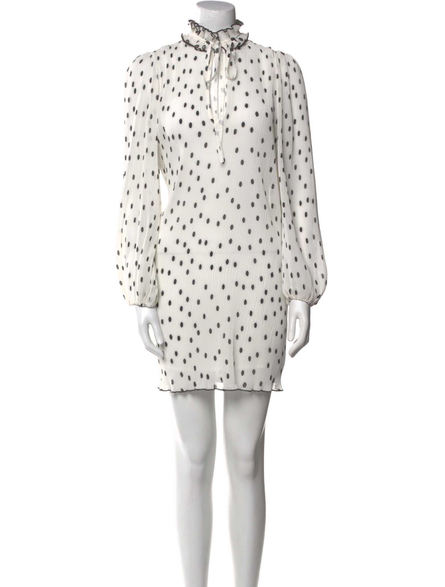 Ganni Polka Dot Print Knee-Length Dress