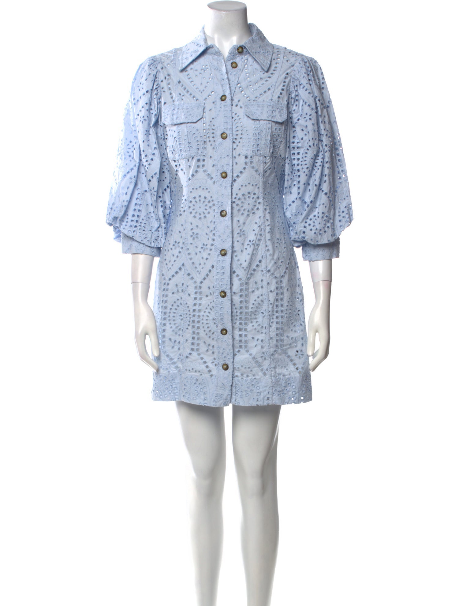 Ganni Lace Pattern Mini Dress