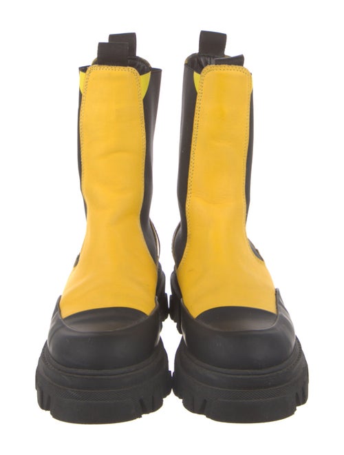 Ganni Leather Colorblock Pattern Chelsea Boots