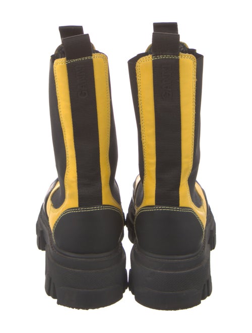 Ganni Leather Colorblock Pattern Chelsea Boots