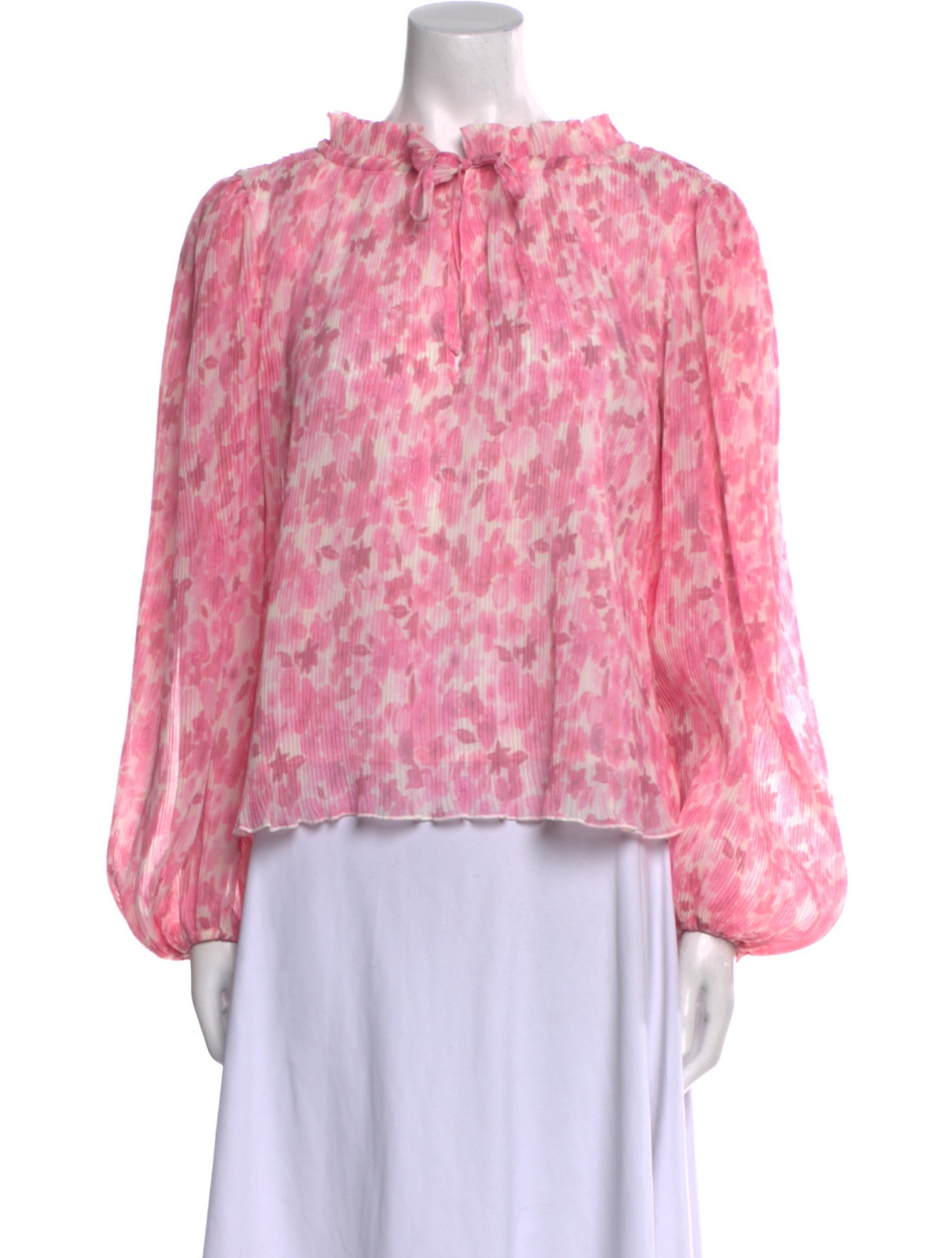 Ganni Printed Mock Neck Blouse