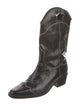 Ganni Leather Western Boots