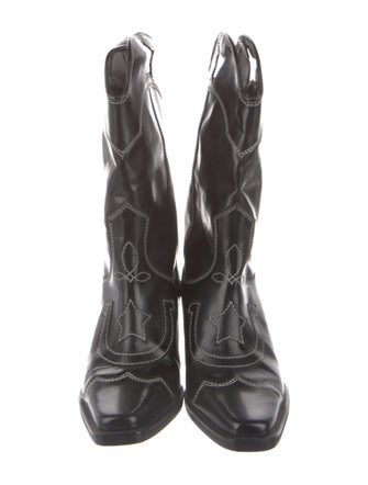 Ganni Leather Western Boots