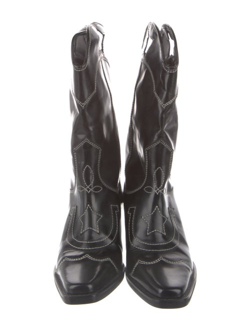 Ganni Leather Western Boots