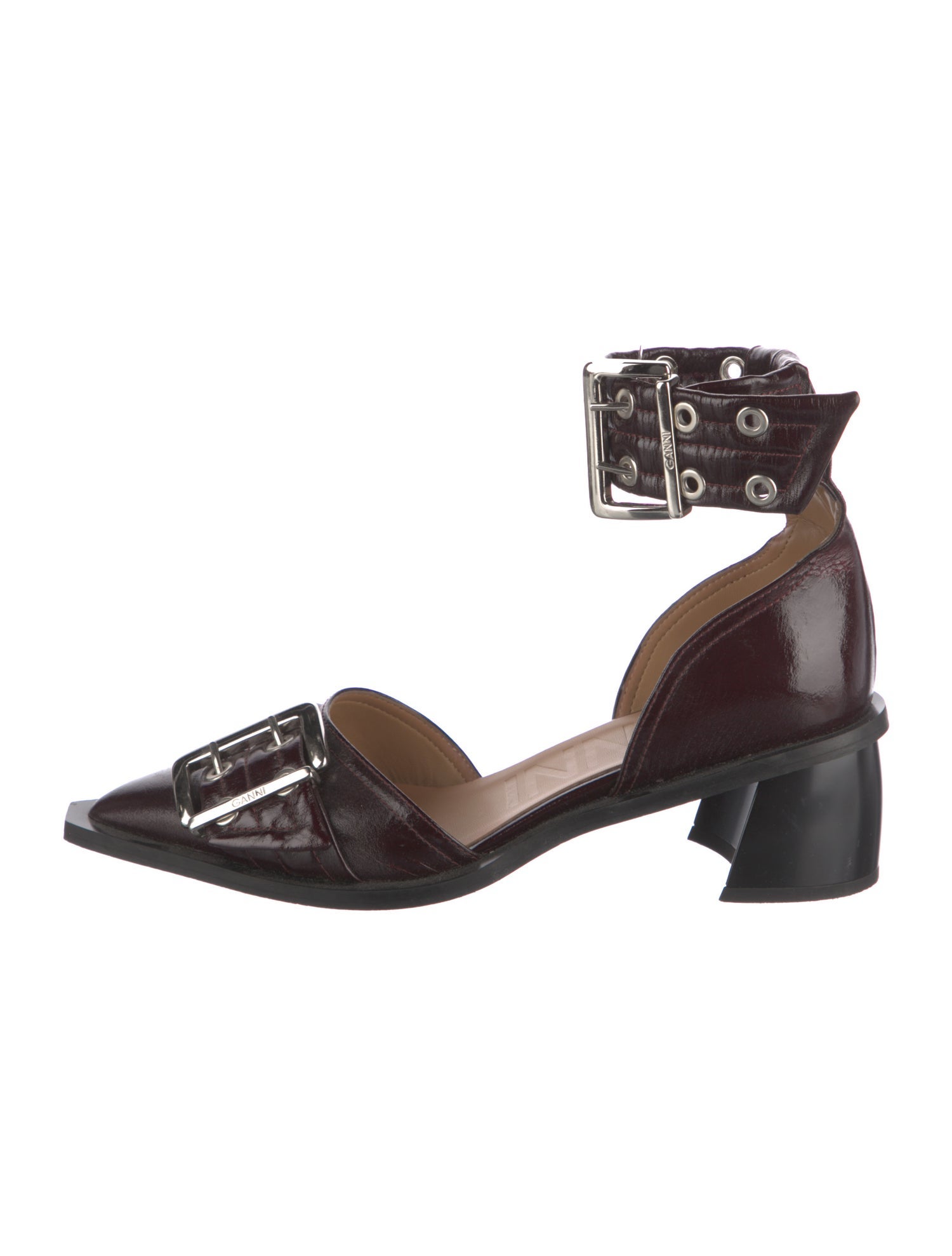 Ganni Leather D'Orsay Pumps