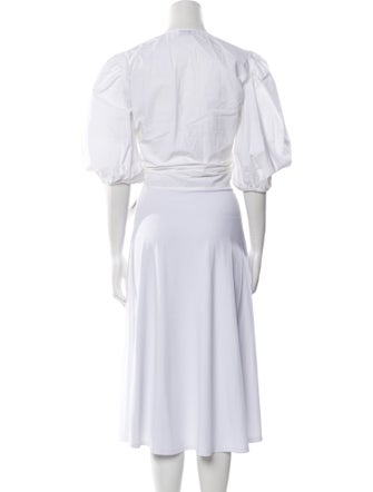 Ganni V-Neck Three-Quarter Sleeve Crop Top