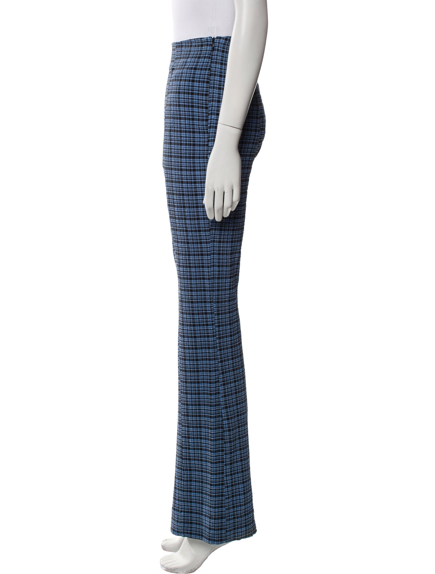 Ganni Plaid Print Wide Leg Pants