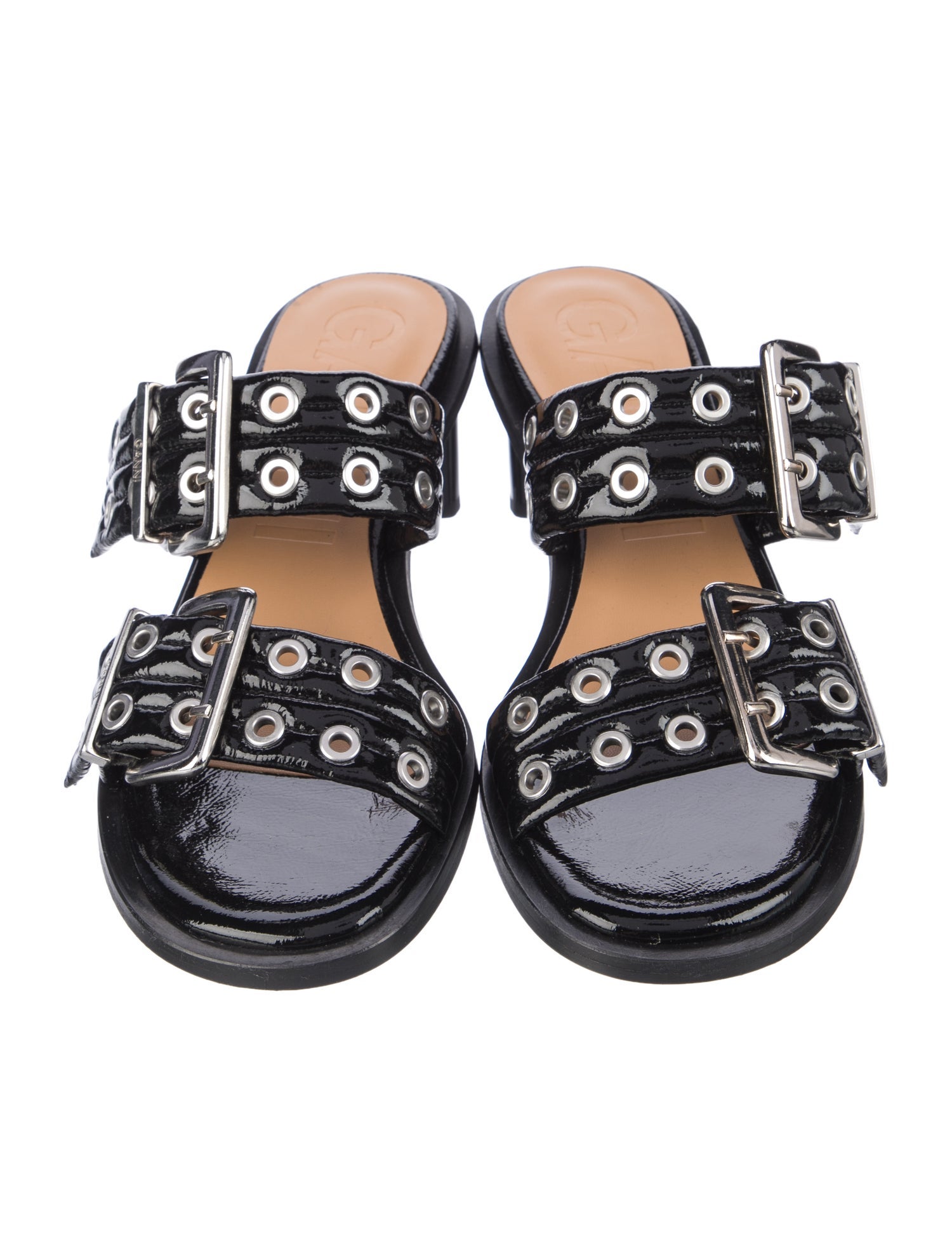 Ganni Patent Leather Slides