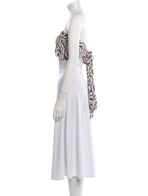 Ganni Graphic Print Strapless Crop Top