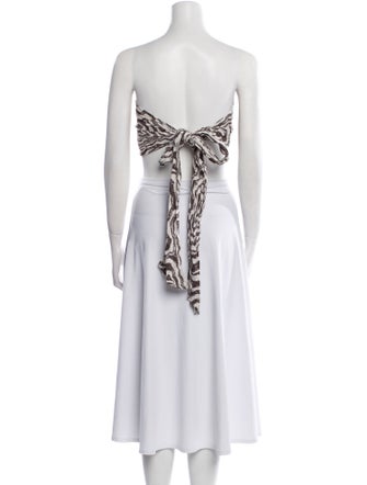 Ganni Graphic Print Strapless Crop Top