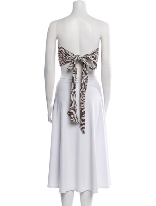 Ganni Graphic Print Strapless Crop Top