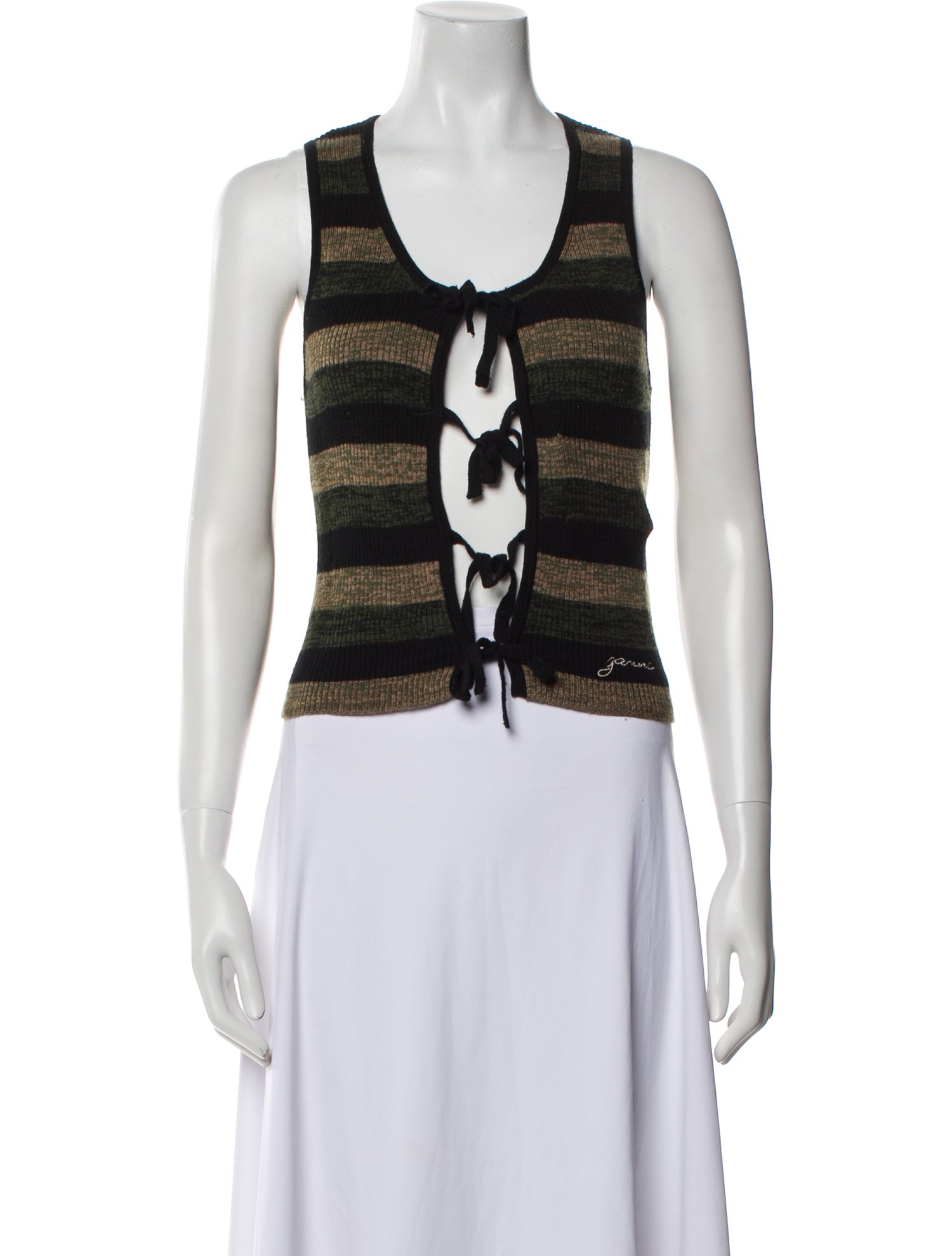 Ganni Merino Wool Striped Sweater